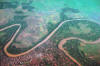 Aerial view - river finds its own way